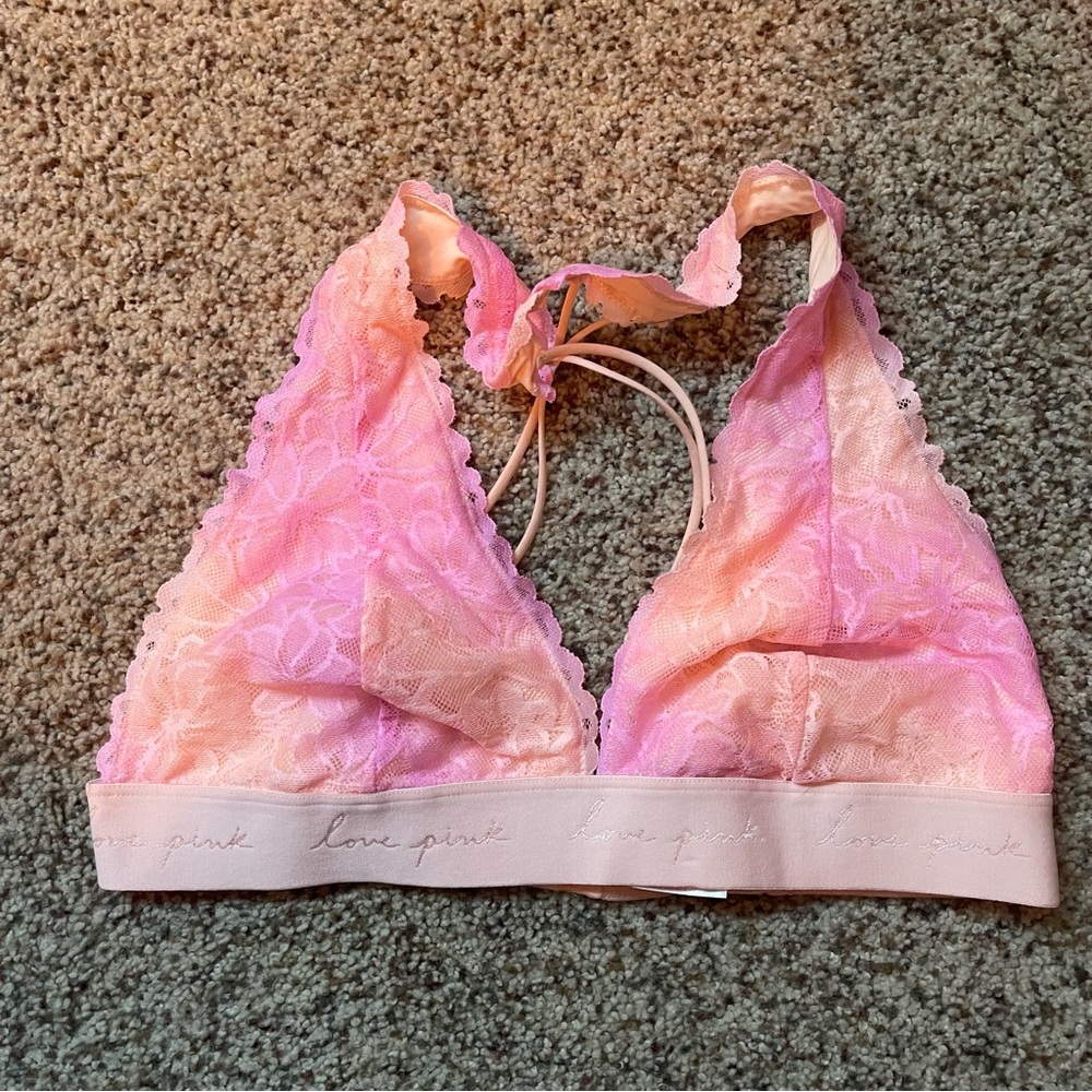 Victoria’s Secret pink XL lace halter style bralette